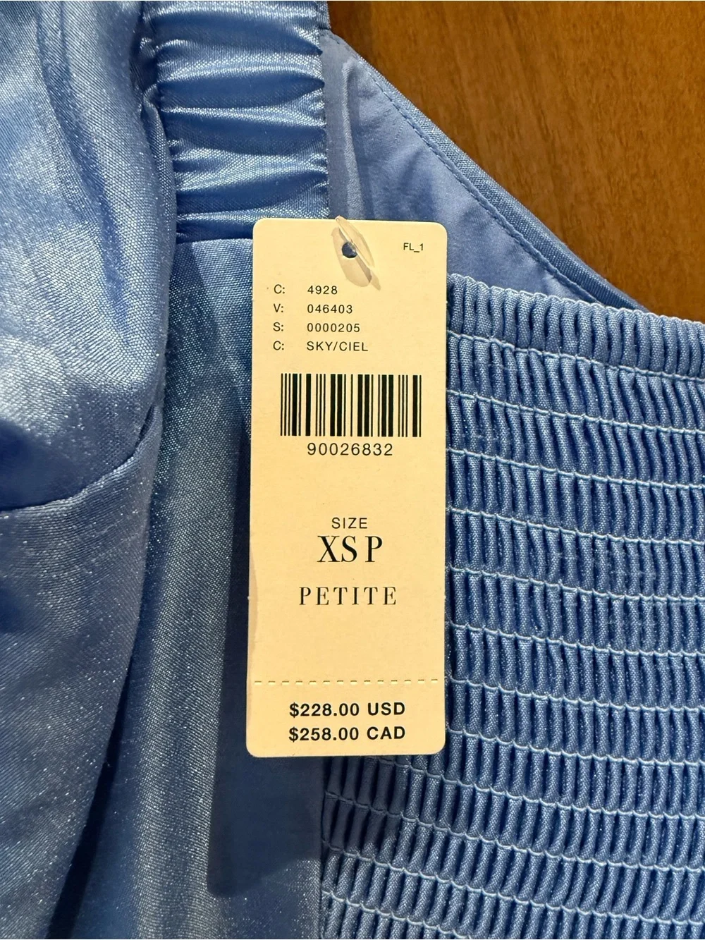 Anthropologie NWT Light Blue Twist Front Puff Sleeve Ruffle Hem Dress XSP